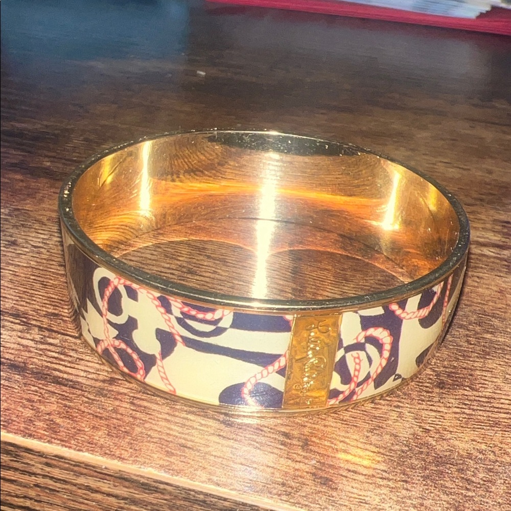 Lily Pullitzer Gold and Navy Bangle Bracelet